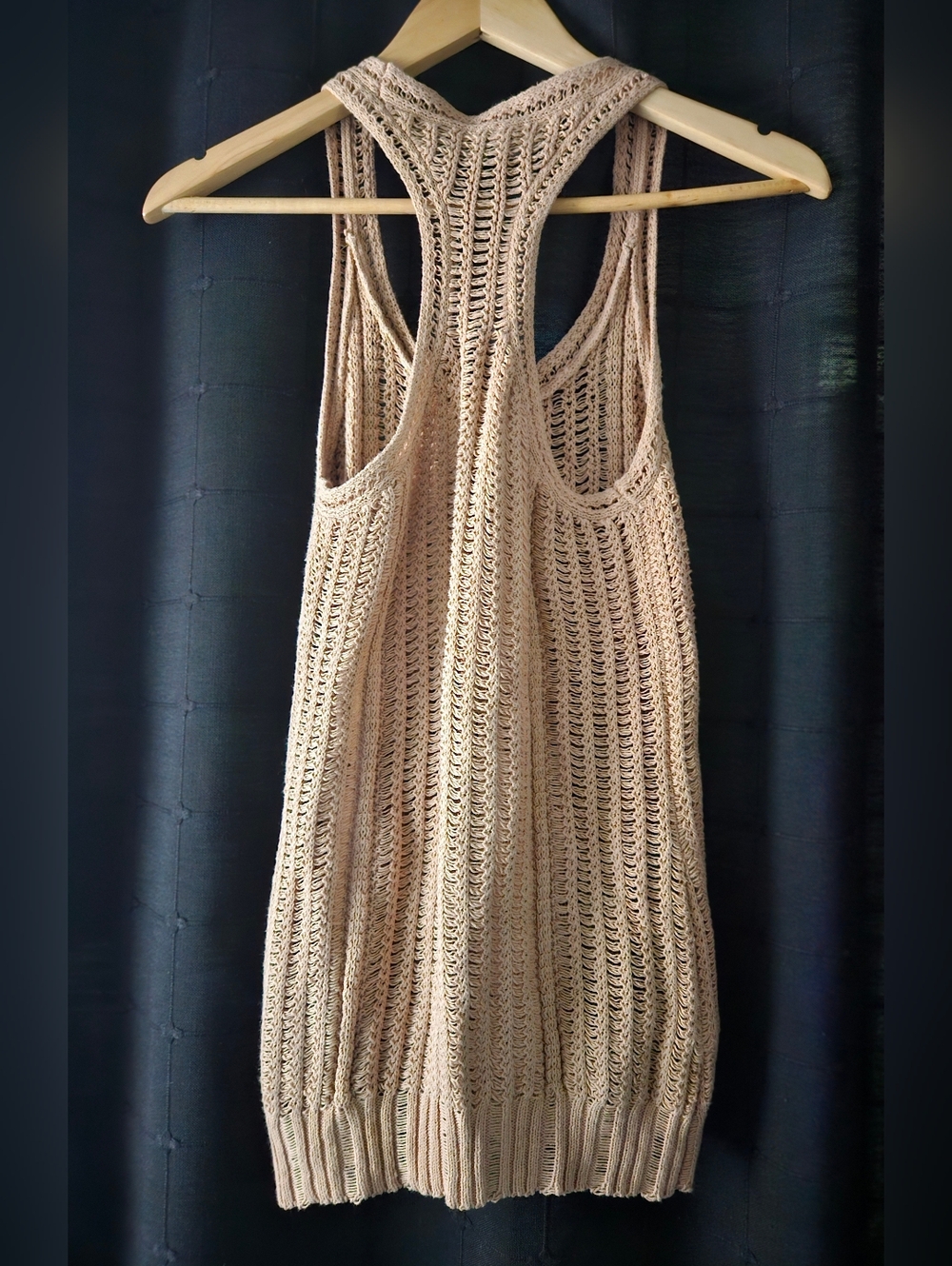 Robert Rodriguez Crochet Knit Racerback Tank Top Beige Neutral Size M - Picture 4 of 7